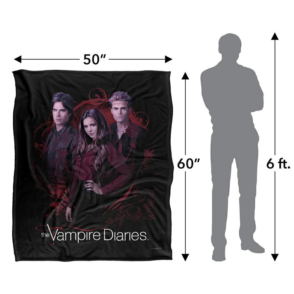 (ヴァンパイア・ダイアリーズ) Vampire Diaries オフィシャル商品 デイモン ステファン エレナ フリースブランケット フリース毛布 【海外通販】