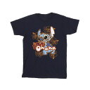 (リロ・アンド・スティッチ) Lilo and Stitch オフィシャル商品 メンズ オハナ ハイビスカス 半袖 Tシャツ 【海外通販】