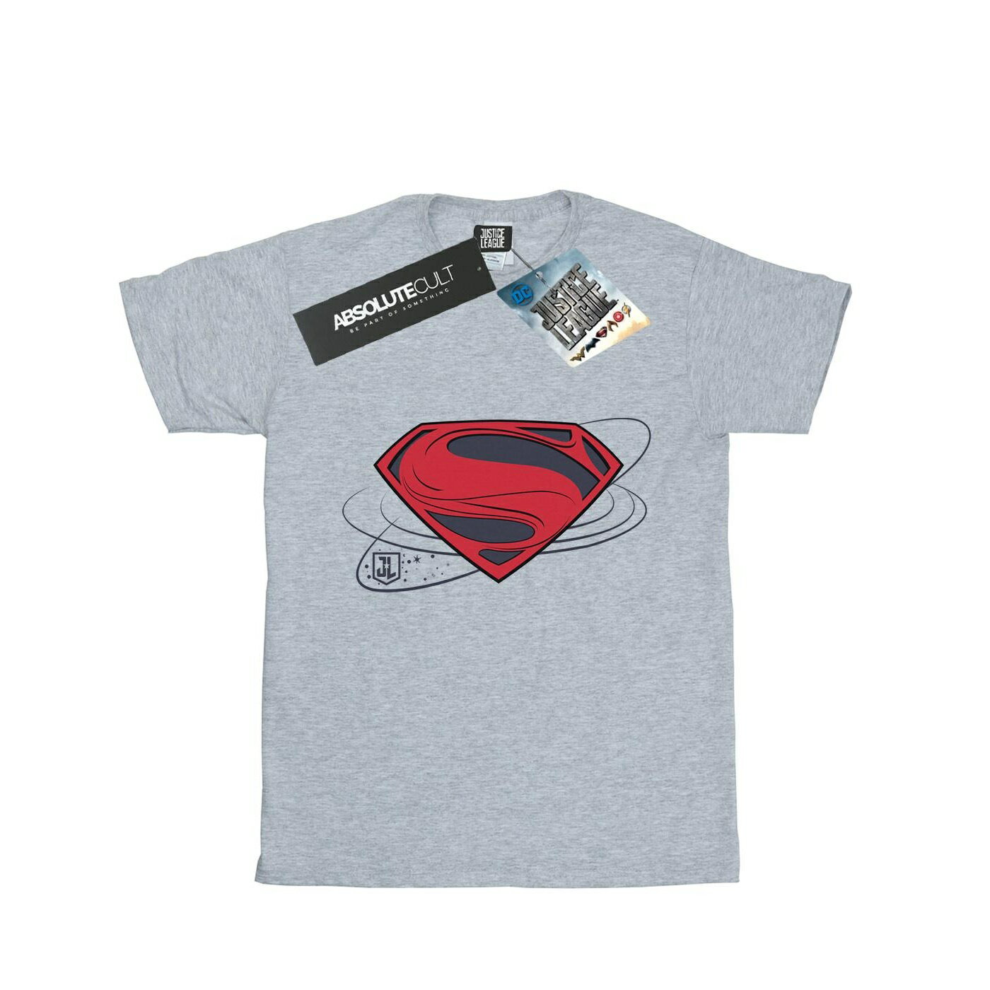 (저스티스·리그) Justice League 오피셜 상품 맨즈 슈퍼맨 로고 반소매 T셔츠 탑스[해외 통판]