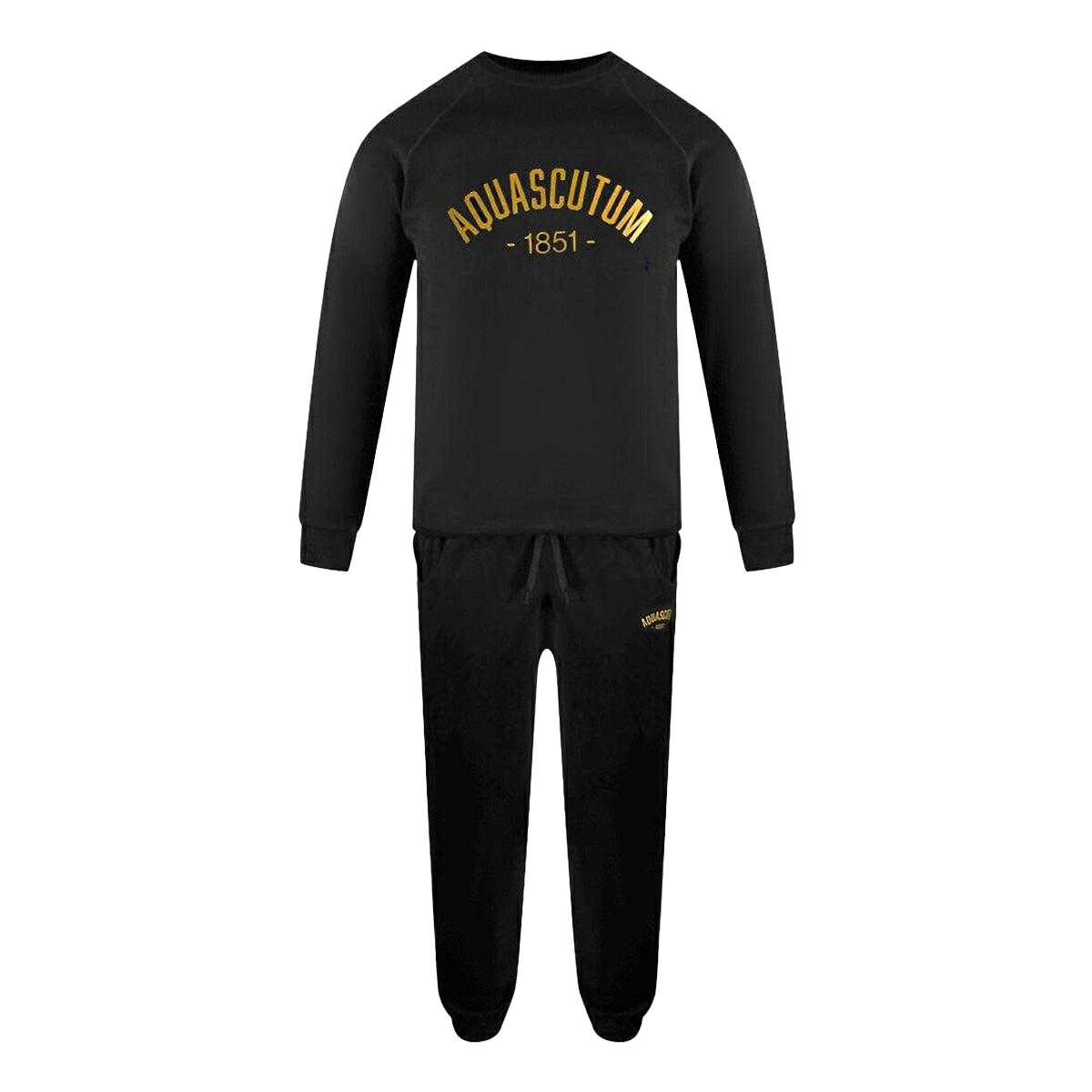 (アクアスキュータム) Aquascutum メンズ Old School クルーネック 長袖 スウェットシャツ＆ジョガーパンツ 上下セット 【海外通販】