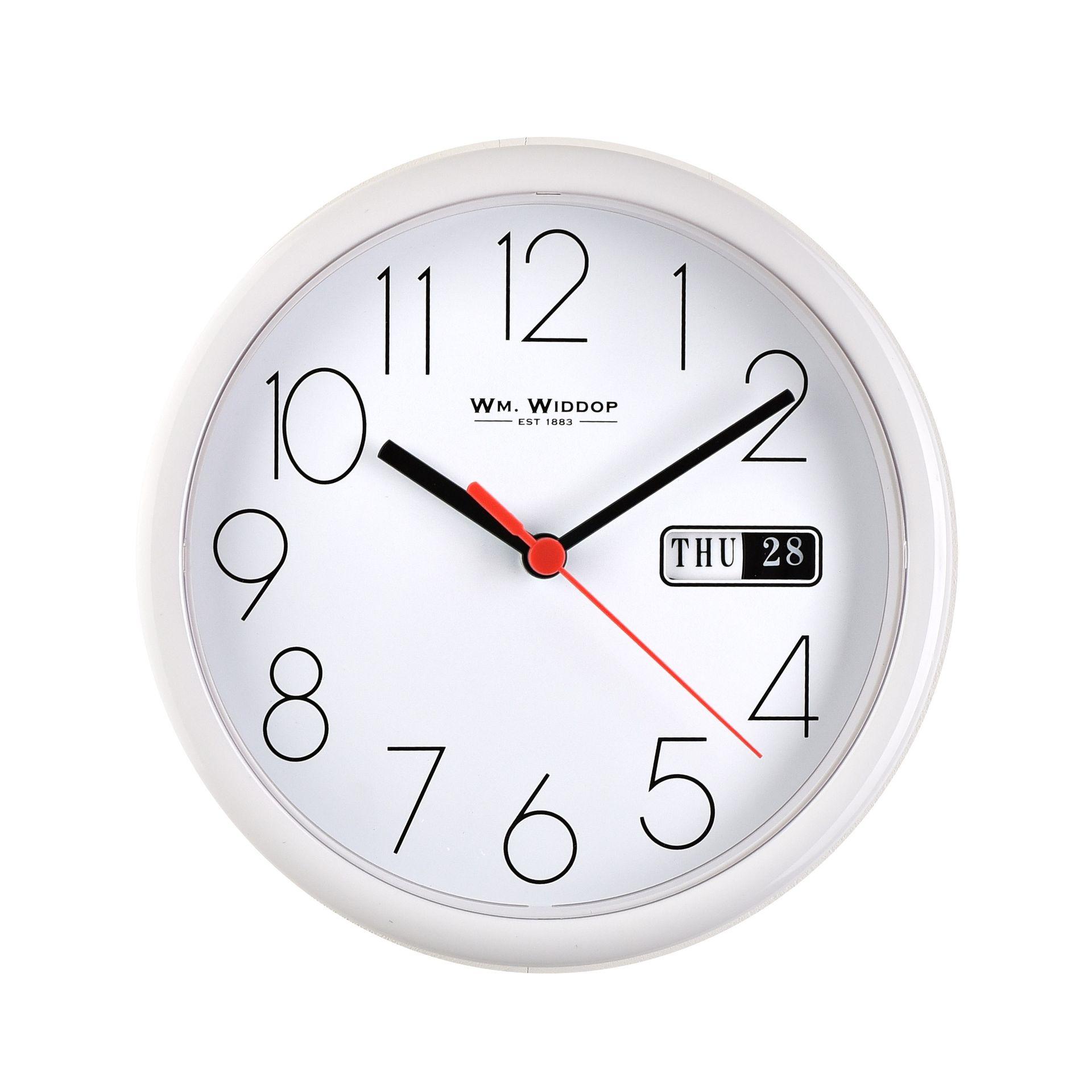 (ホームタイム) Hometime 時計 Day/Date ウォールクロック 壁かけ時計 ホワイト/ホワイト 8.5 円型 【海外通販】