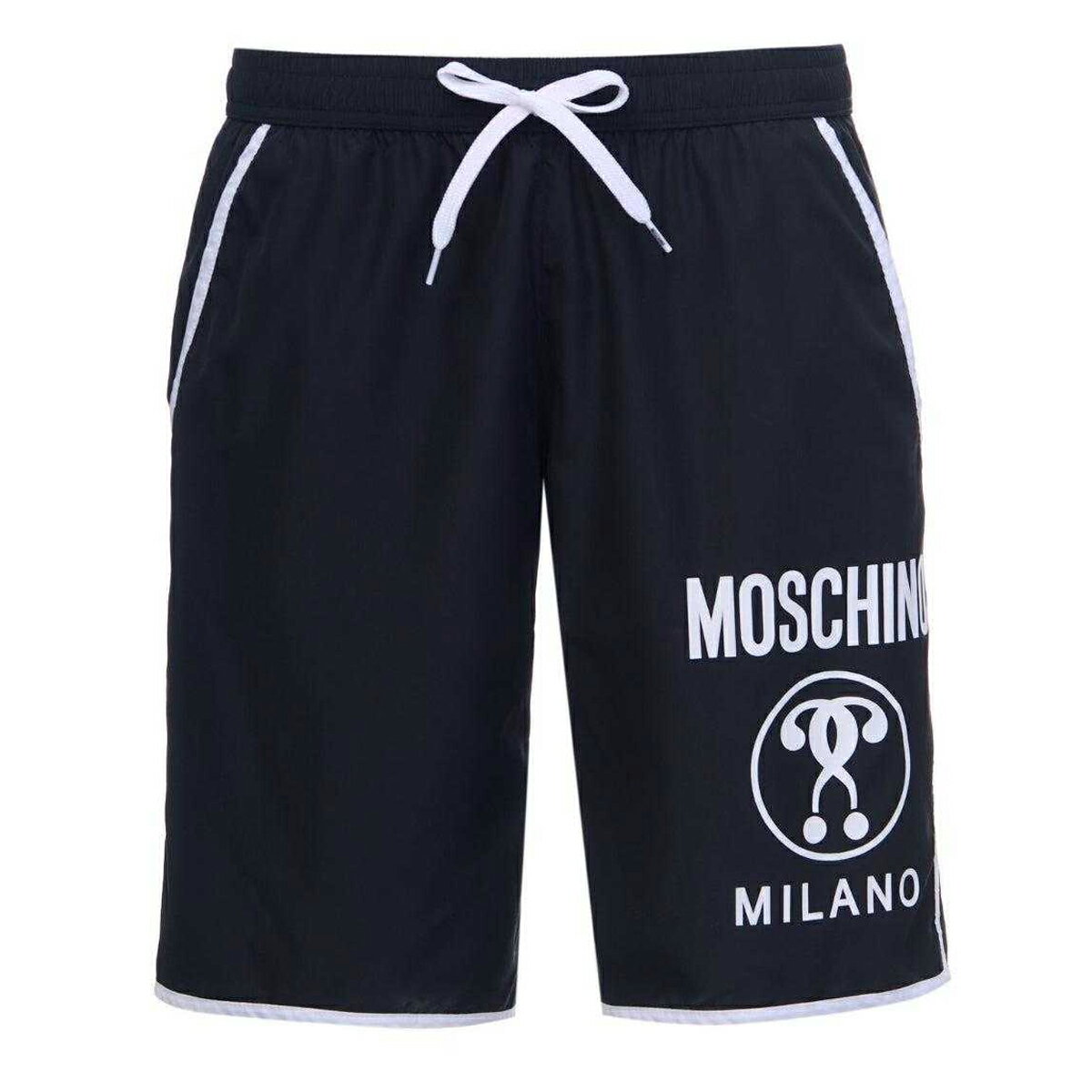 (モスキーノ) Moschino メンズ Milano ロゴ ロング丈 スイムパンツ スイムショーツ 水着 海パン 【海外通販】