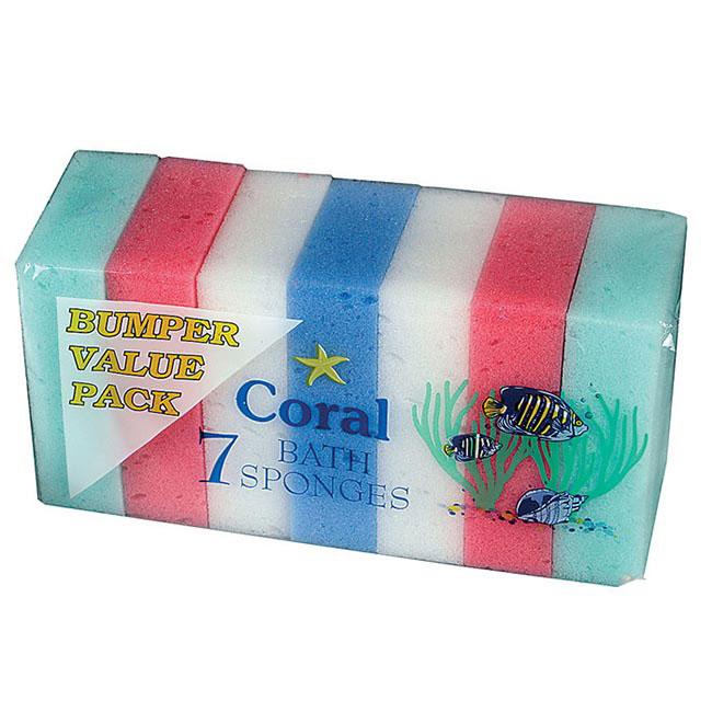 (コーラル) Coral バススポンジ ボディスポンジ 7個セット 【海外通販】