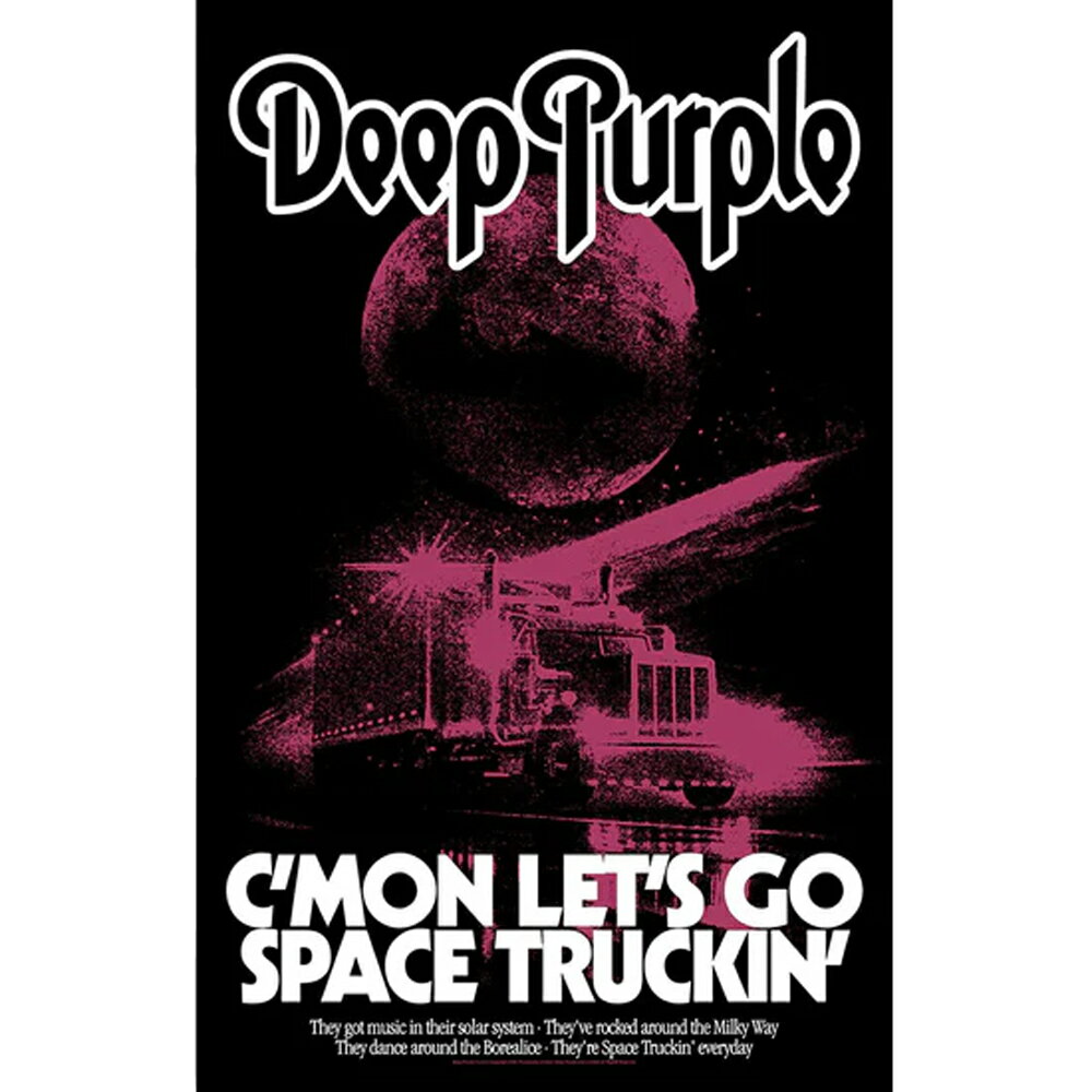 (ディープ・パープル) Deep Purple オフィシャル商品 Space Truckin テキスタイルポスター 布製 ポスタ..