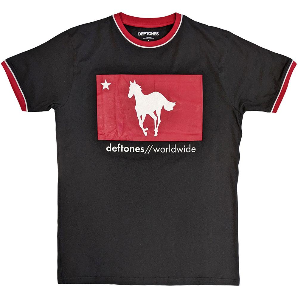 (デフトーンズ) Deftones オフィシャル商品 ユニセックス Star & Pony Tシャツ リンガー 半袖 トップス 【海外通販】