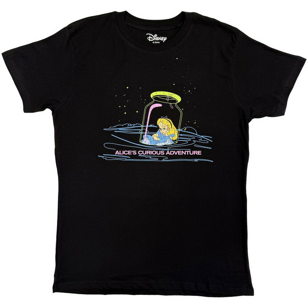 (不思議の国のアリス) Alice In Wonderland オフィシャル商品 ユニセックス Alice's Curious Adventure Tシャツ 半袖 トップス 【海外通販】