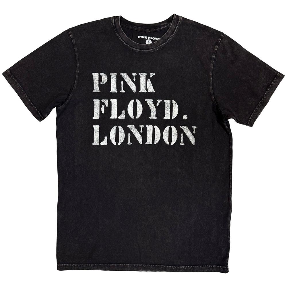 (ピンク・フロイド) Pink Floyd オフィシャル商品 ユニセックス ステンシル ロゴ Tシャツ ストーンウォッシュ 半袖 トップス 【海外通販】