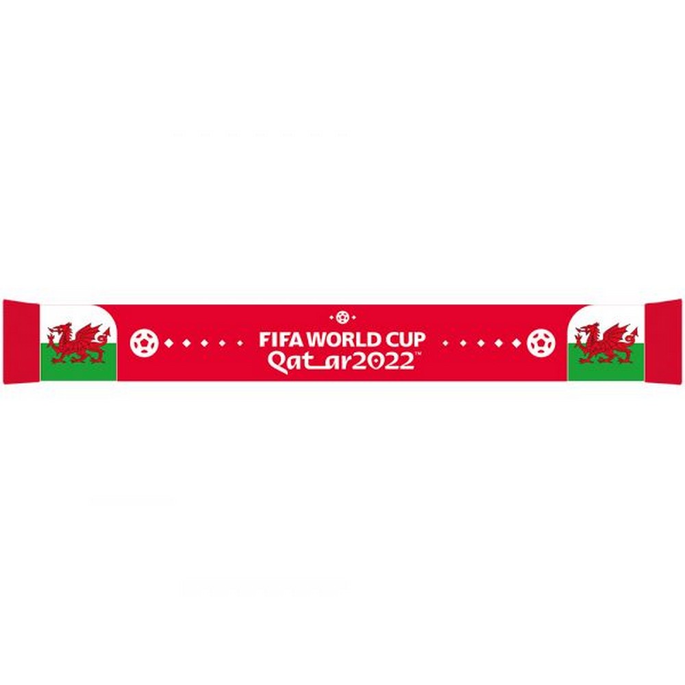 サッカー ウェールズ代表 Wales オフィシャル商品 ワールドカップ 2022 ジャガード ニット マフラー スカーフ 【海外通販】