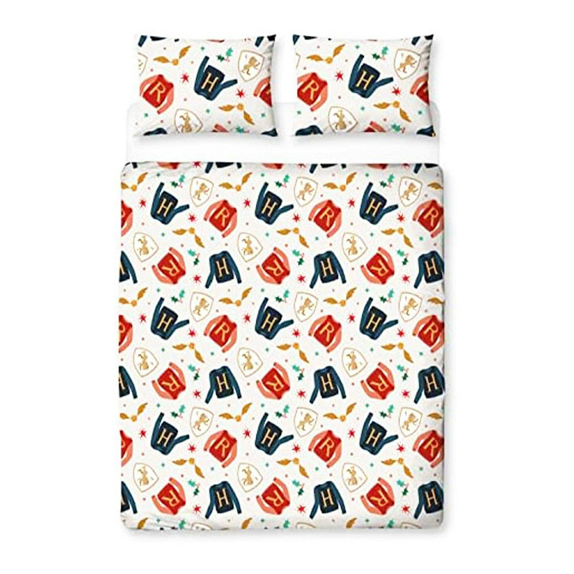 (ハリー・ポッター) Harry Potter オフィシャル商品 クリスマス 掛け布団カバー・枕カバーセット リバーシブル 寝具 【海外通販】