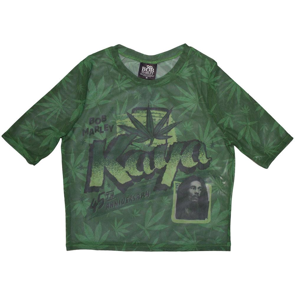 (ボブ・マーリー) Bob Marley オフィシャル商品 レディース Kaya Tシャツ クロップ丈 メッシュ 半袖 トップス 【海外通販】