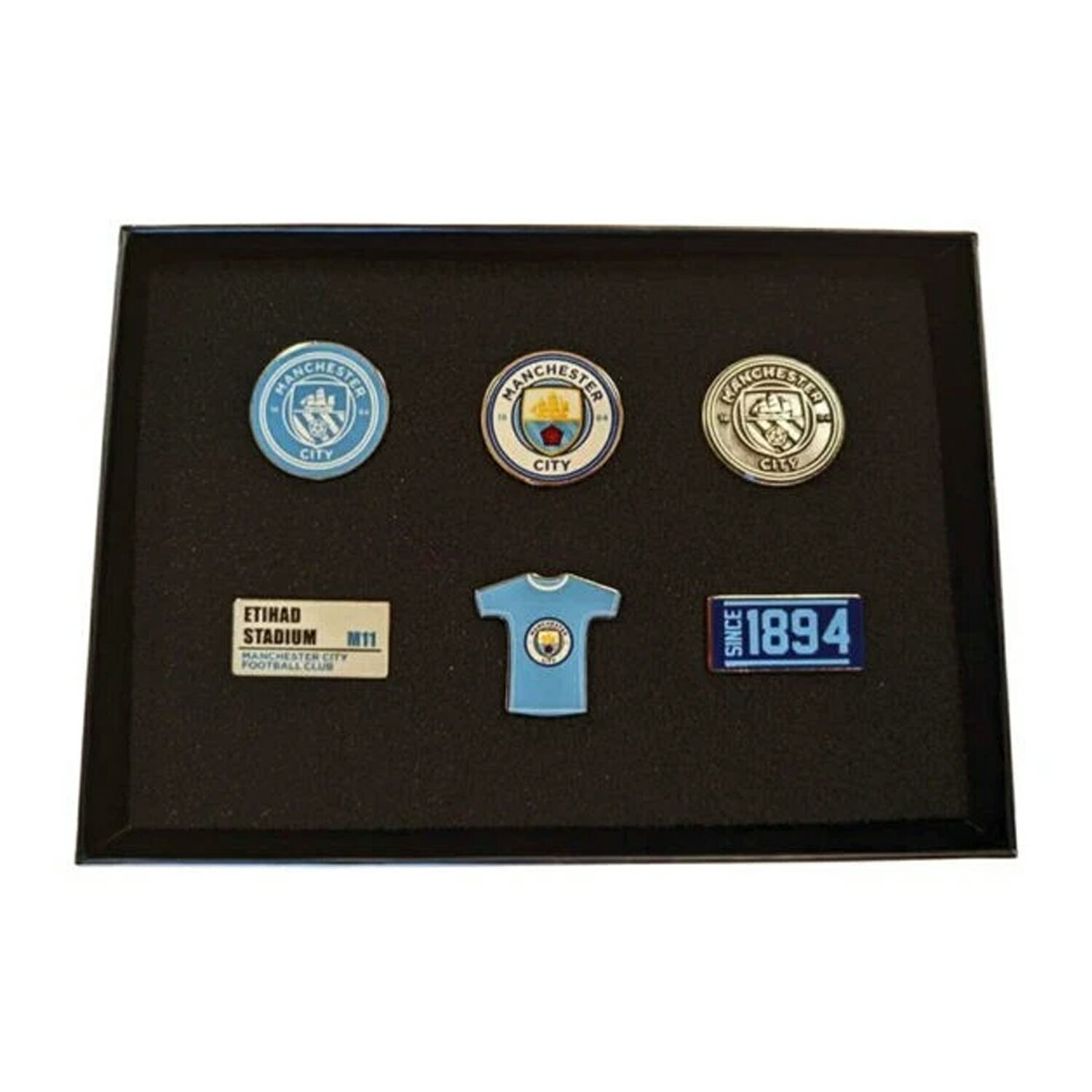 マンチェスター・シティ フットボールクラブ Manchester City FC オフィシャル商品 合金 バッジ セット (6個組) 【海外通販】