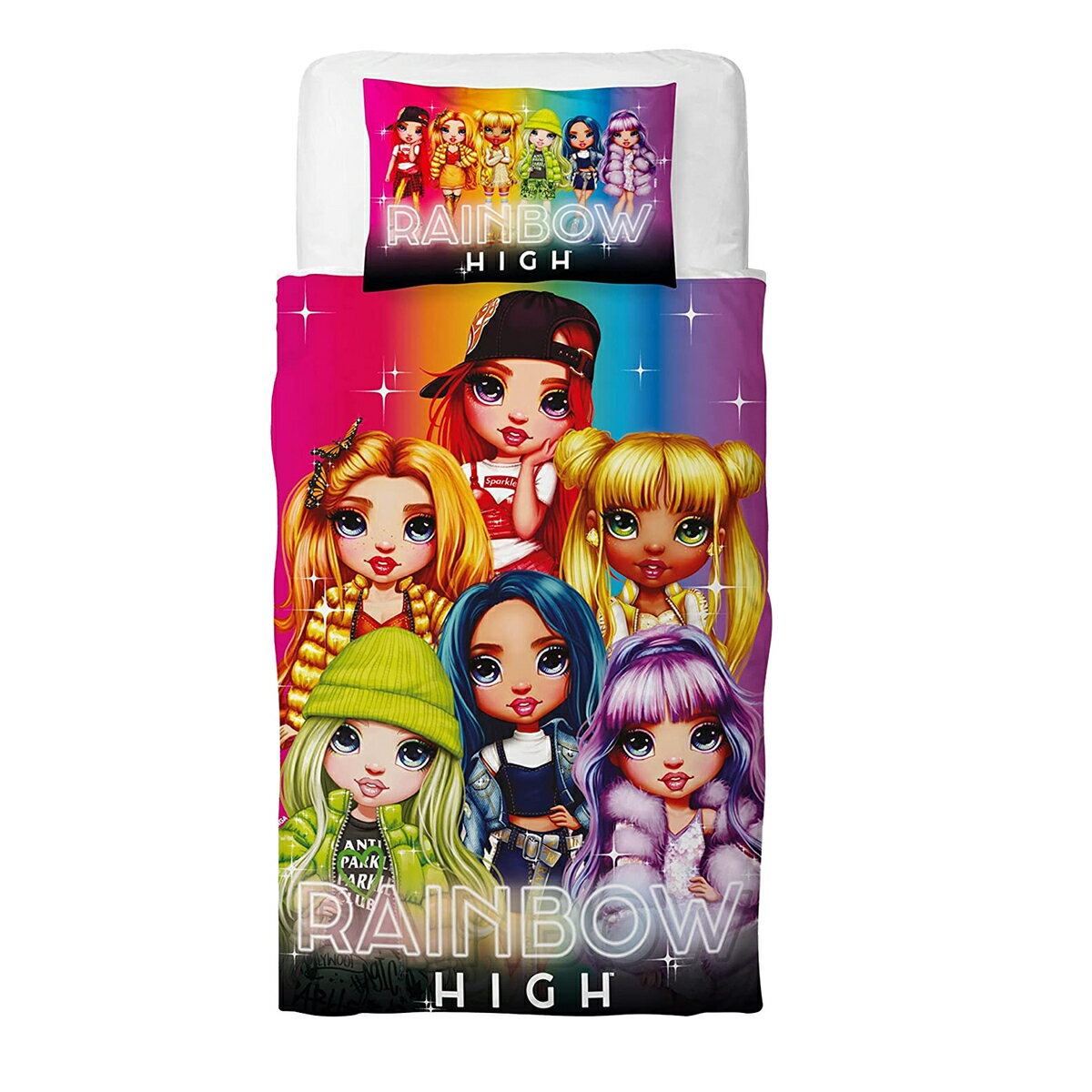 (レインボー・ハイ) Rainbow High オフィシャル商品 キッズ・子供用 掛け布団カバー・枕カバーセット 女の子 【海外通販】