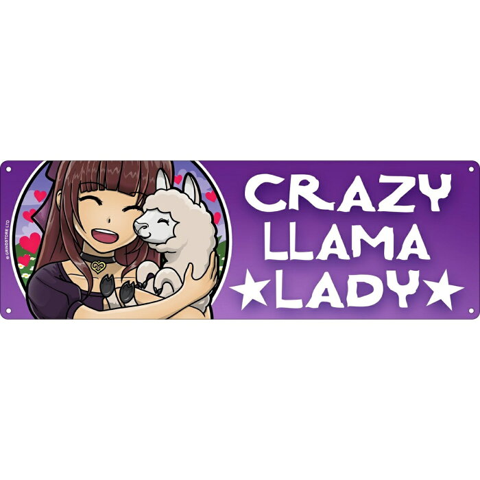 (グラインドストア) Grindstore オフィシャル商品 Crazy Llama Lady アニメ ブリキ看板 【楽天海外直送】