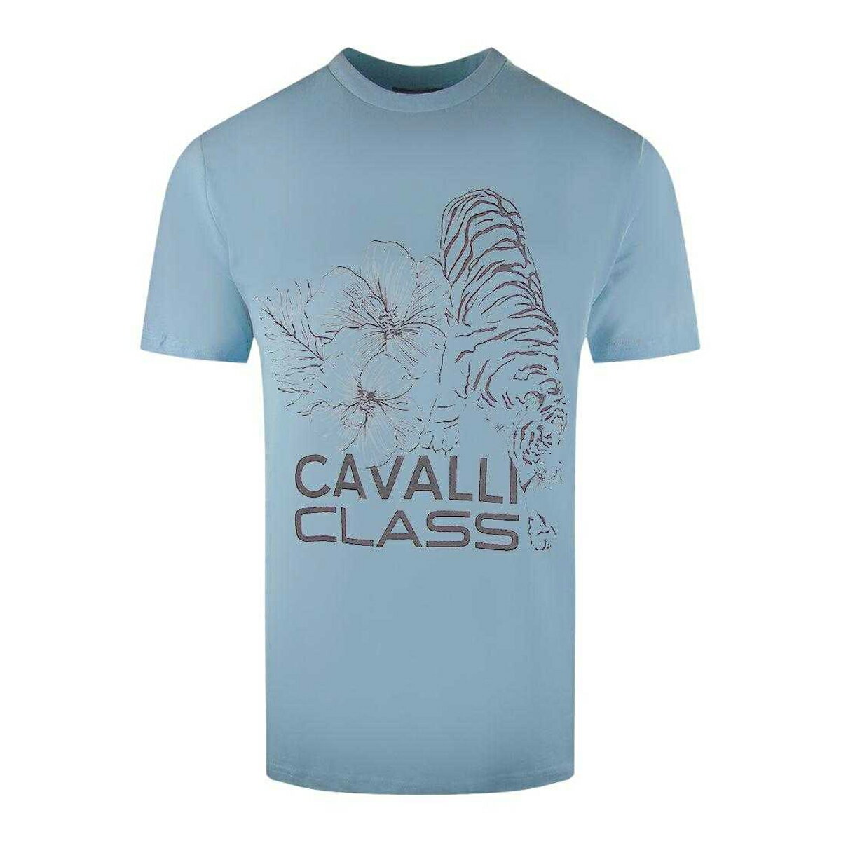 (カヴァリ・クラス) Cavalli Class メンズ花柄 タイガー 半袖 Tシャツ トップス 【海外通販】