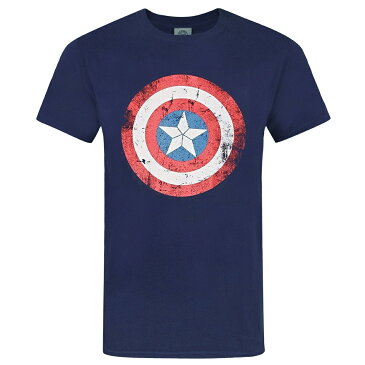 (マーベル) Marvel キャプテン・アメリカ オフィシャル商品 ユニセックス ヴィンテージ シールド プリント 半袖 Tシャツ 【楽天海外直送】