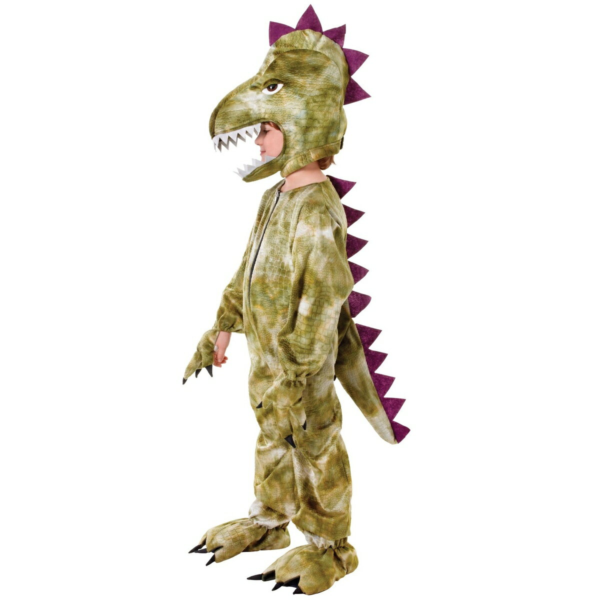 商品説明・ 子供用恐竜のコスチューム。・ セット内容: オールインワンx1、被り物x1。・ サイズガイド(身長): M(128cm)、L(140cm)。 カラーグリーン