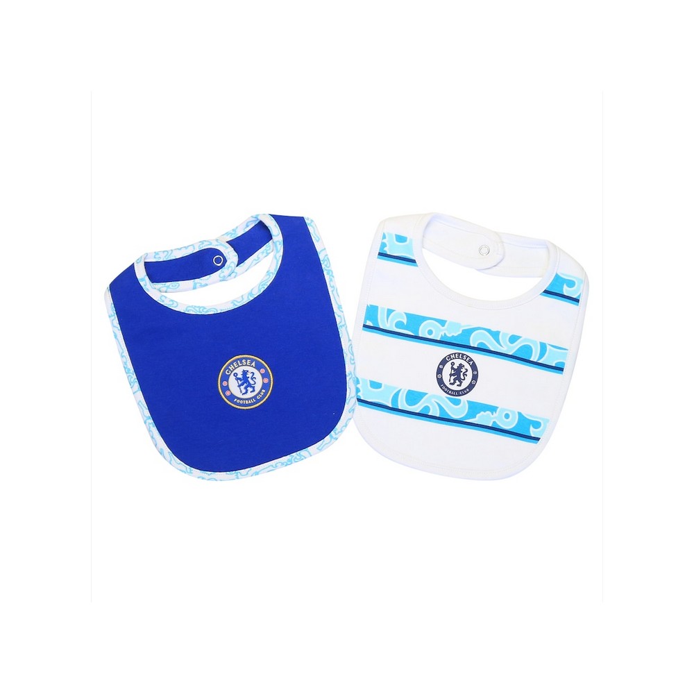 チェルシー フットボールクラブ Chelsea FC オフィシャル商品 ベビー・赤ちゃん クレスト よだれかけ ビブ スタイ セット 2枚組 【海外通販】