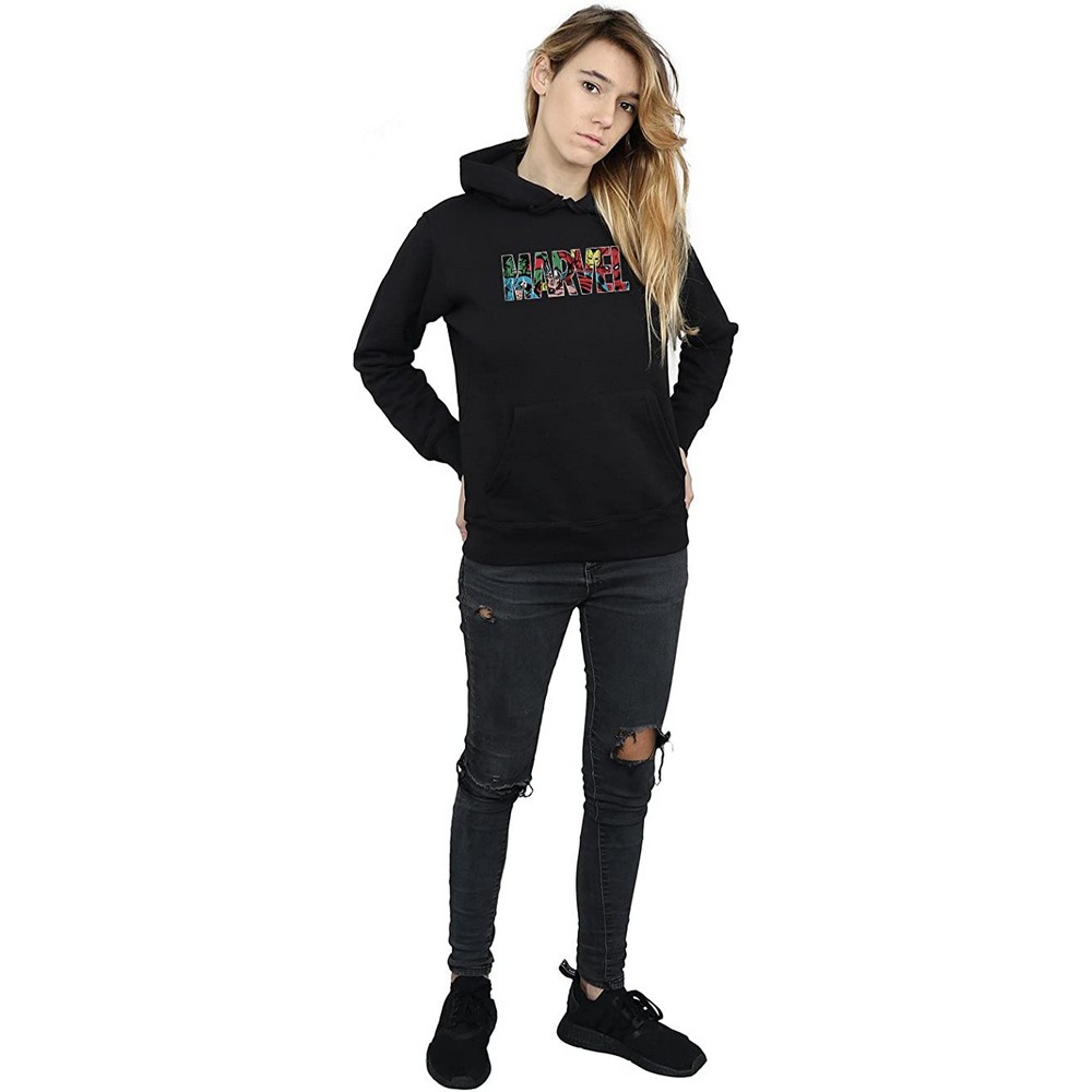 (マーベル・コミック) Marvel Comics オフィシャル商品 レディース インフィルロゴ パーカー フード付..