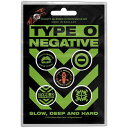 (タイプ・オー・ネガティヴ) Type O Negative オフィシャル商品 Slow Deep & Hard バッジ セット (5個組) 【海外通販】