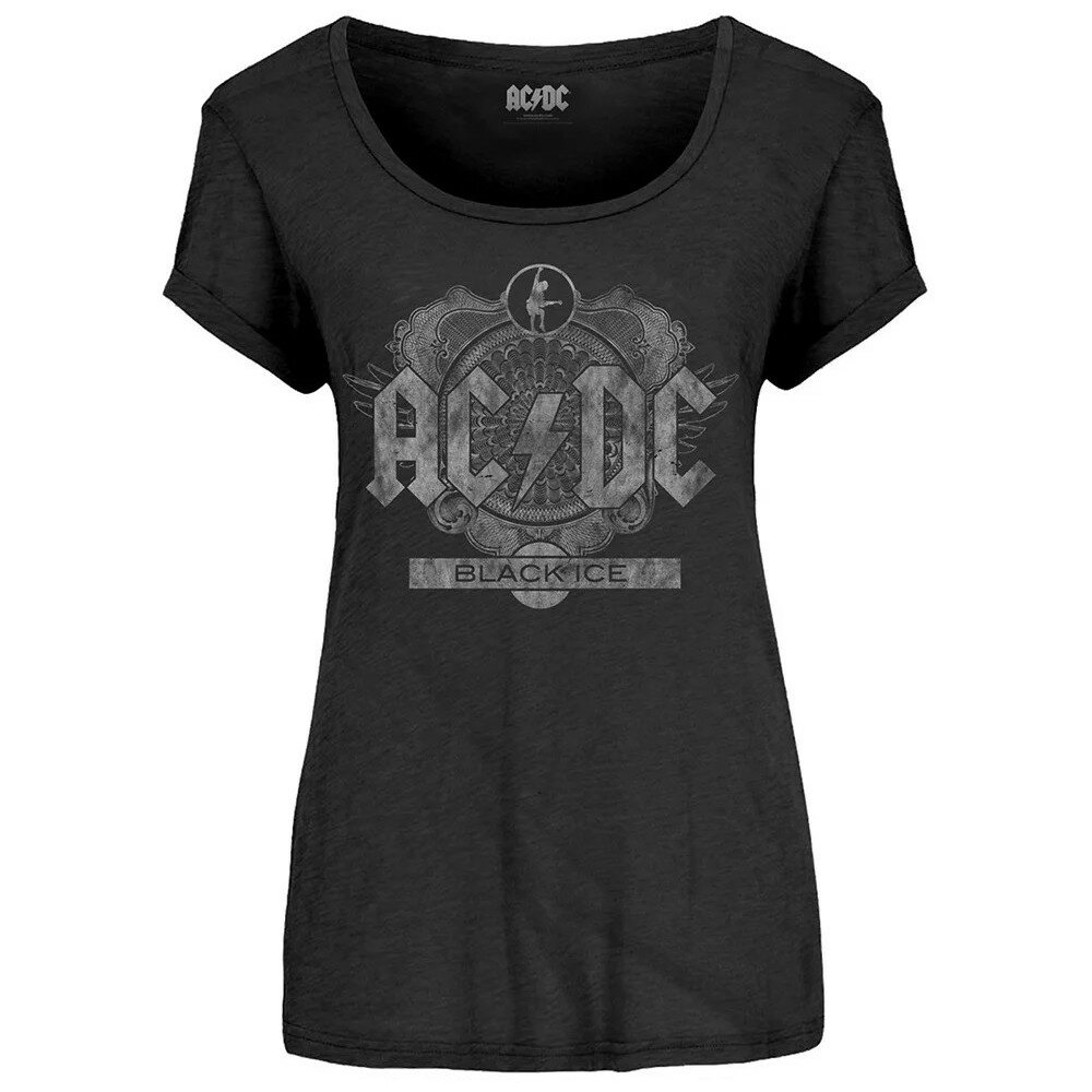 乐天商城 - (エーシー・ディーシー) AC/DC オフィシャル商品 レディース Black Ice Tシャツ 半袖 トップス 【海外通販】