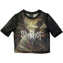 (スリップノット) Slipknot オフィシャル商品 レディース TESF プロファイル Tシャツ メッシュ クロップ丈 半袖 トップス 【海外通販】