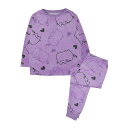 (ねこのプシーン) Pusheen オフィシャル商品 キッズ・子供 ガールズ パジャマ 全面柄 長袖 上下セット 【海外通販】