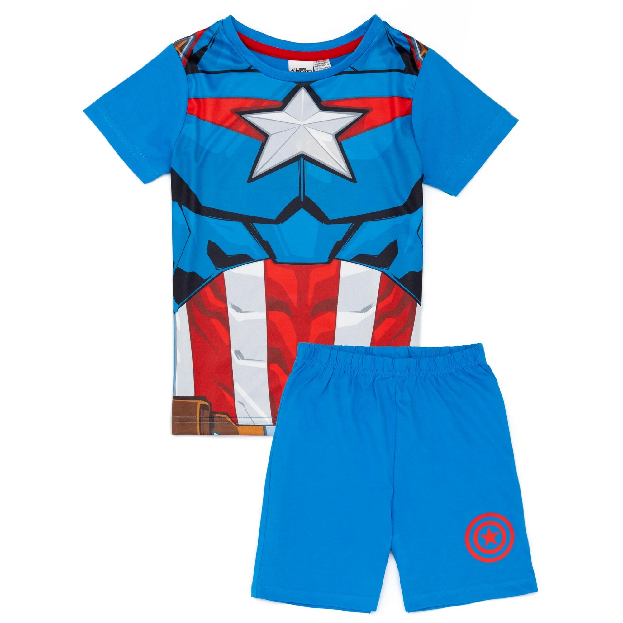 (キャプテン・アメリカ) Captain America オフィシャル商品 キッズ・子供 ボーイズ パジャマ キャプテンアメリカ 半袖 半ズボン 上下セット 