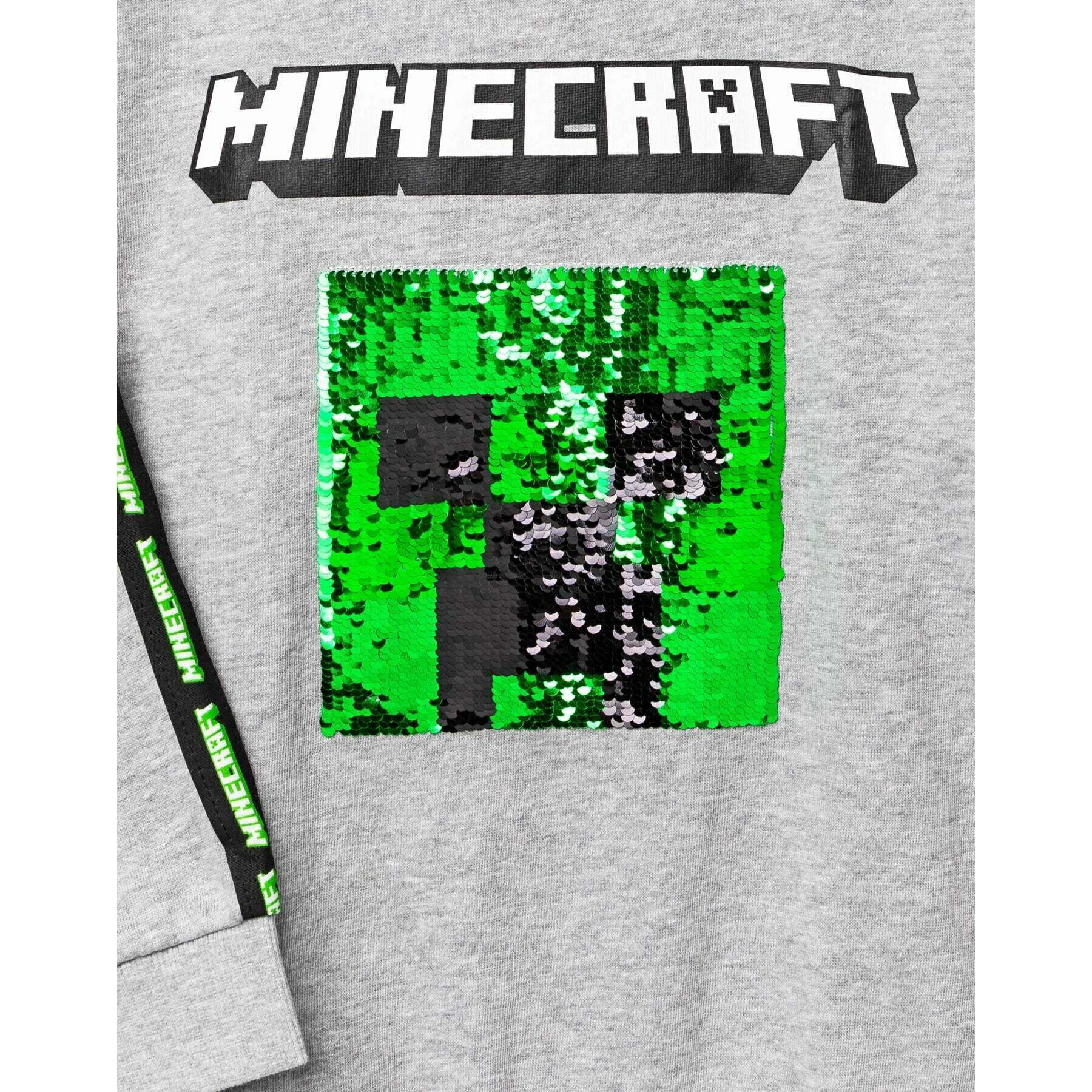 (マインクラフト) Minecraft オフィシャル商品 キッズ・子供 フリップスパンコール スウェットシャツ 長袖 トレーナー 