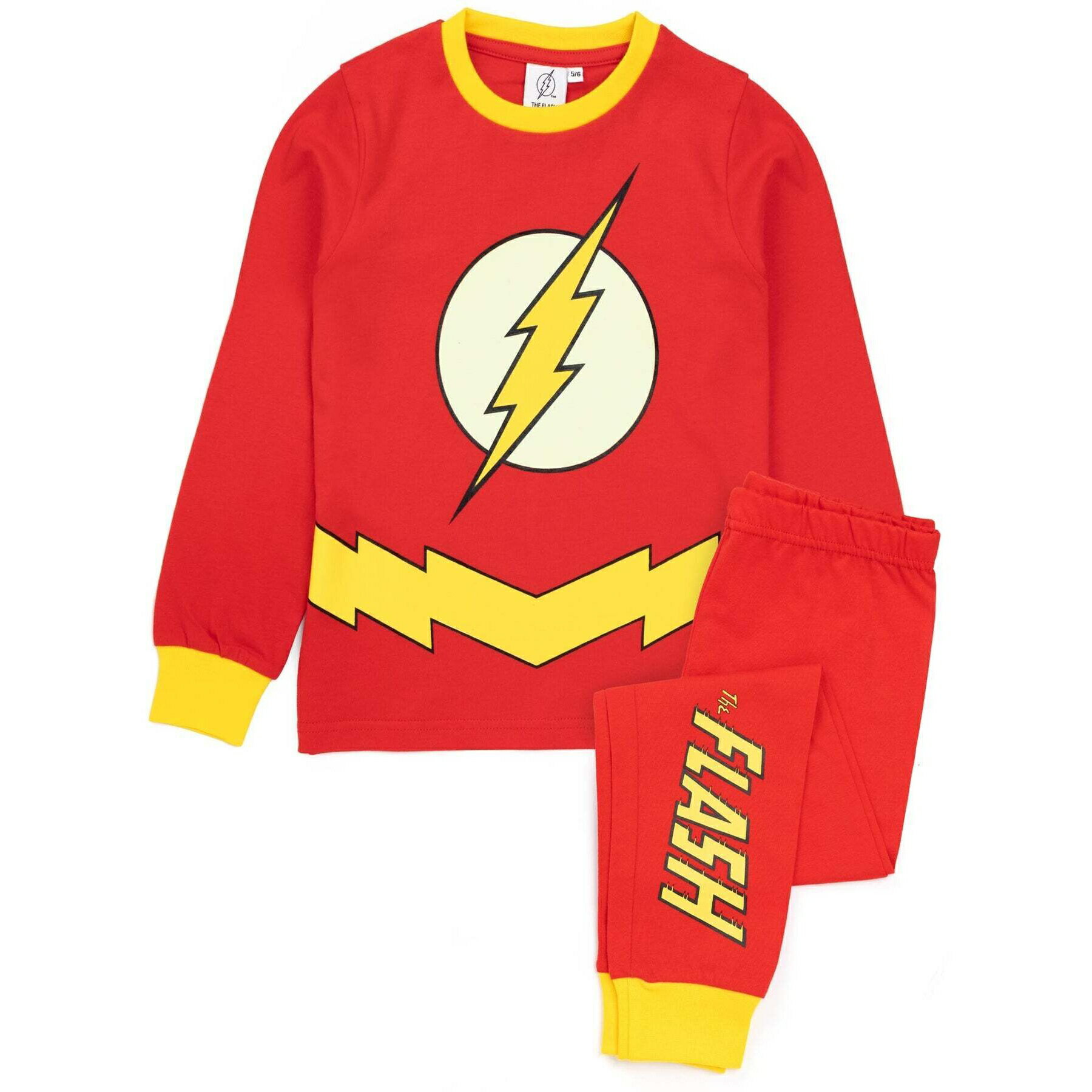 (ザ・フラッシュ) The Flash オフィシャル商品 キッズ・子供 ロゴ 蓄光 パジャマ 長袖 上下セット 【海外通販】