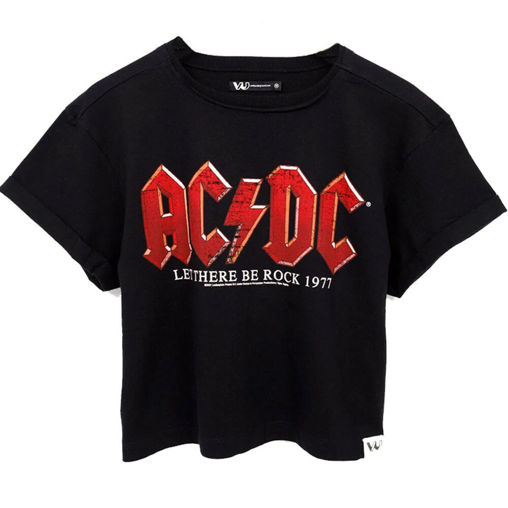 (エーシー・ディーシー) AC/DC オフィシャル商品 レディース Let There Be Rock Tシャツ クロップ 半袖 トップス 【海外通販】