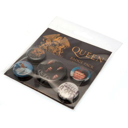 (クイーン) Queen オフィシャル商品 缶バッジ (5個セット) 【海外通販】