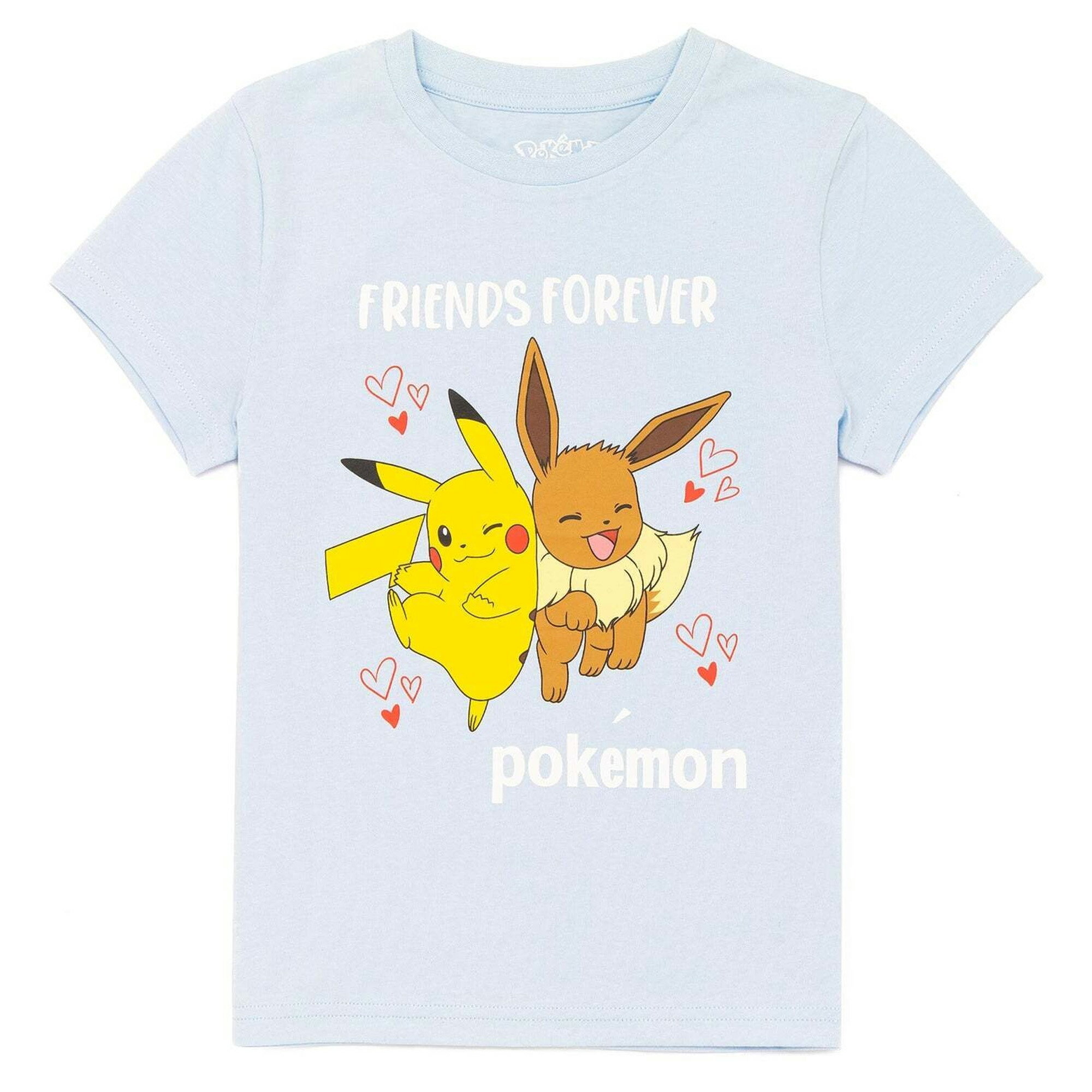 ポケモン Pokemon オフィシャル商品 キッズ・子供 ガールズ イーブイ ピカチュウ Tシャツ 半袖 トップス カットソー 【海外通販】