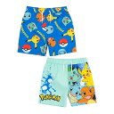 (ポケモン) Pokemon オフィシャル商品 キッズ・子供 ボーイズ 水着 海パン スイムショーツ セット (2枚組) 【海外通販】