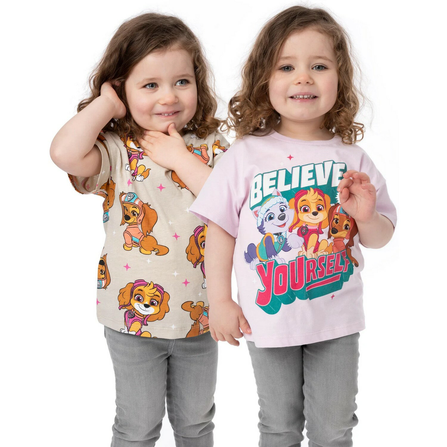 (パウ・パトロール) Paw Patrol オフィシャル商品 キッズ・子供 ガールズ Believe In Yourself Tシャツ 半袖 トップス セット (2枚組) 【海外通販】