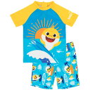 (ベイビーシャーク) Baby Shark オフィシャル商品 キッズ・子供 ボーイズ Surf's Up! セパレート 水着 半袖 スイムスーツ 【海外通販】