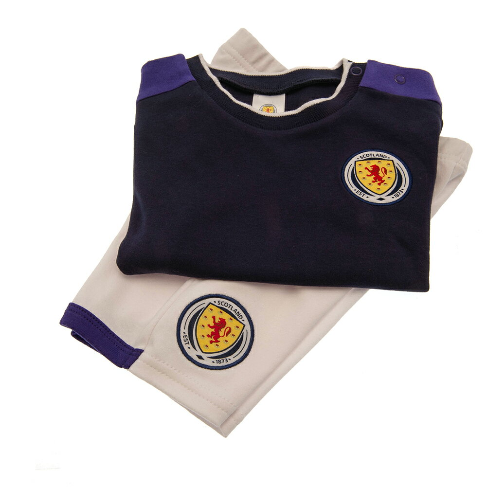 スコットランドサッカー協会 Scotland FA オフィシャル商品 ベビー・赤ちゃん用 半袖 Tシャツ・ショートパンツ 上下セット 【海外通販】