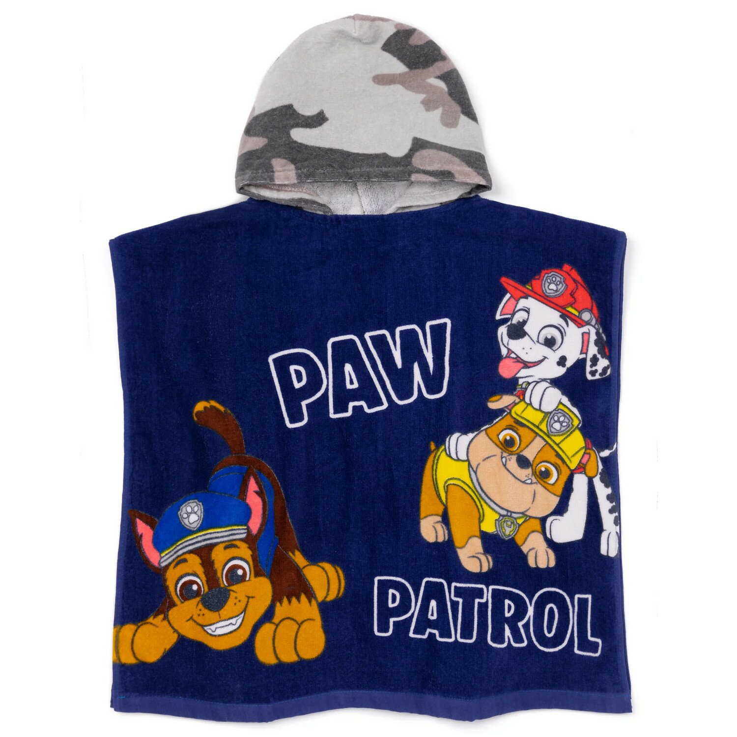 (パウ・パトロール) Paw Patrol オフィシャル商品 キッズ・子供 迷彩 フード付き タオル ポンチョ 【海外通販】