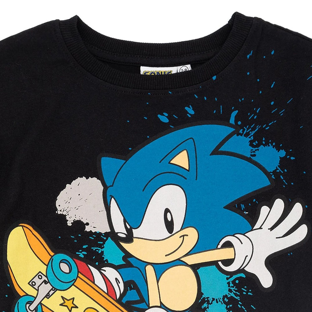 (ソニック・ザ・ヘッジホッグ) Sonic The Hedgehog オフィシャル商品 キッズ・子供 スケートボード Tシャツ 半袖 トップス カットソー 【海外通販】