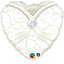 (クオラテックス) Qualatex 18in/45cm ウェディングドレス ハート型 結婚式 デコレーション アルミ風船..