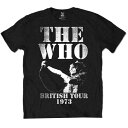(ザ・フー) The Who オフィシャル商品 ユニセックス British Tour 1973 Tシャツ コットン 半袖 トップス 【海外通販】(4)