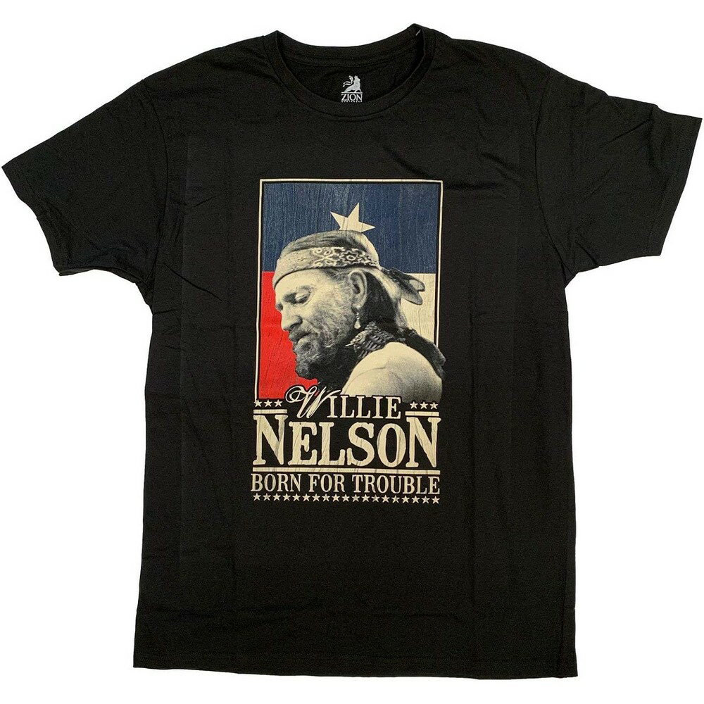 Rakuten - (ウィリー・ネルソン) Willie Nelson オフィシャル商品 ユニセックス Born For Trouble Tシャツ コットン 半袖 トップス 【海外通販】