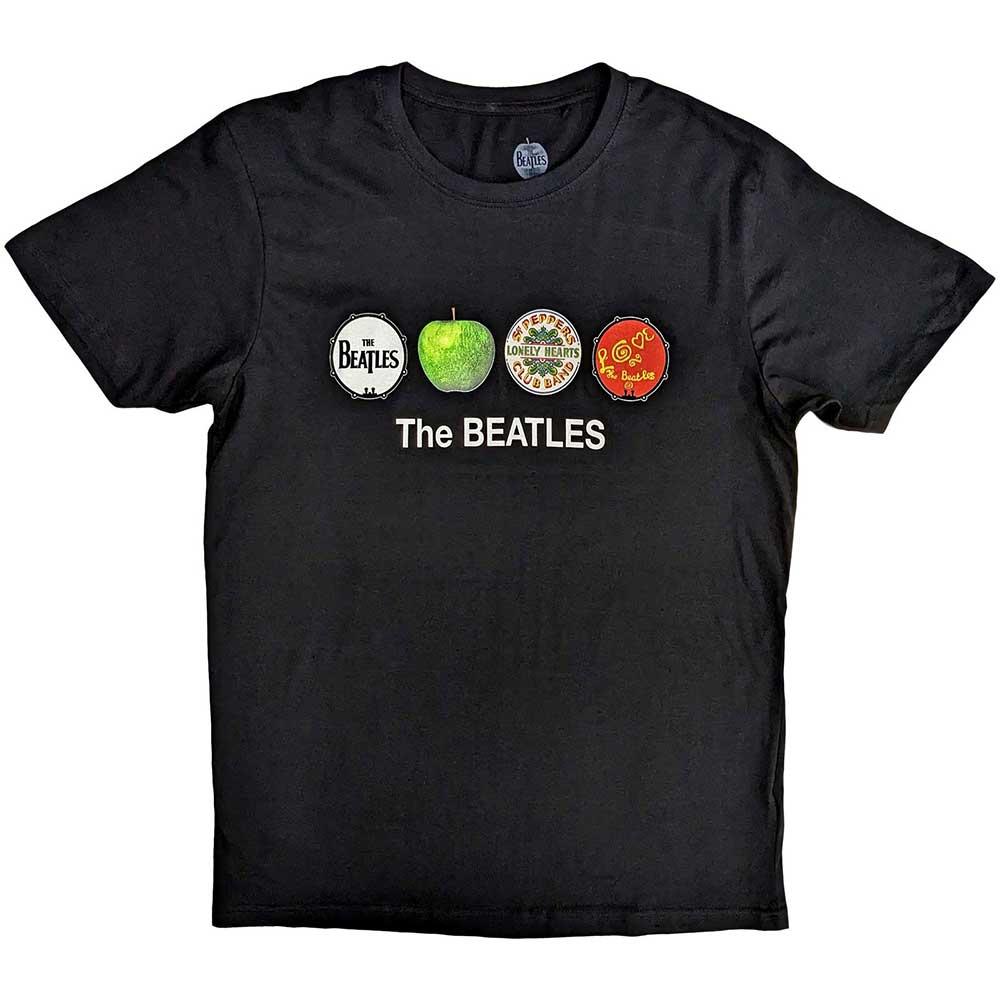 (ビートルズ) The Beatles オフィシャル商品 ユニセックス Apple And Drums Tシャツ コットン 半袖 トップス 【海外通販】