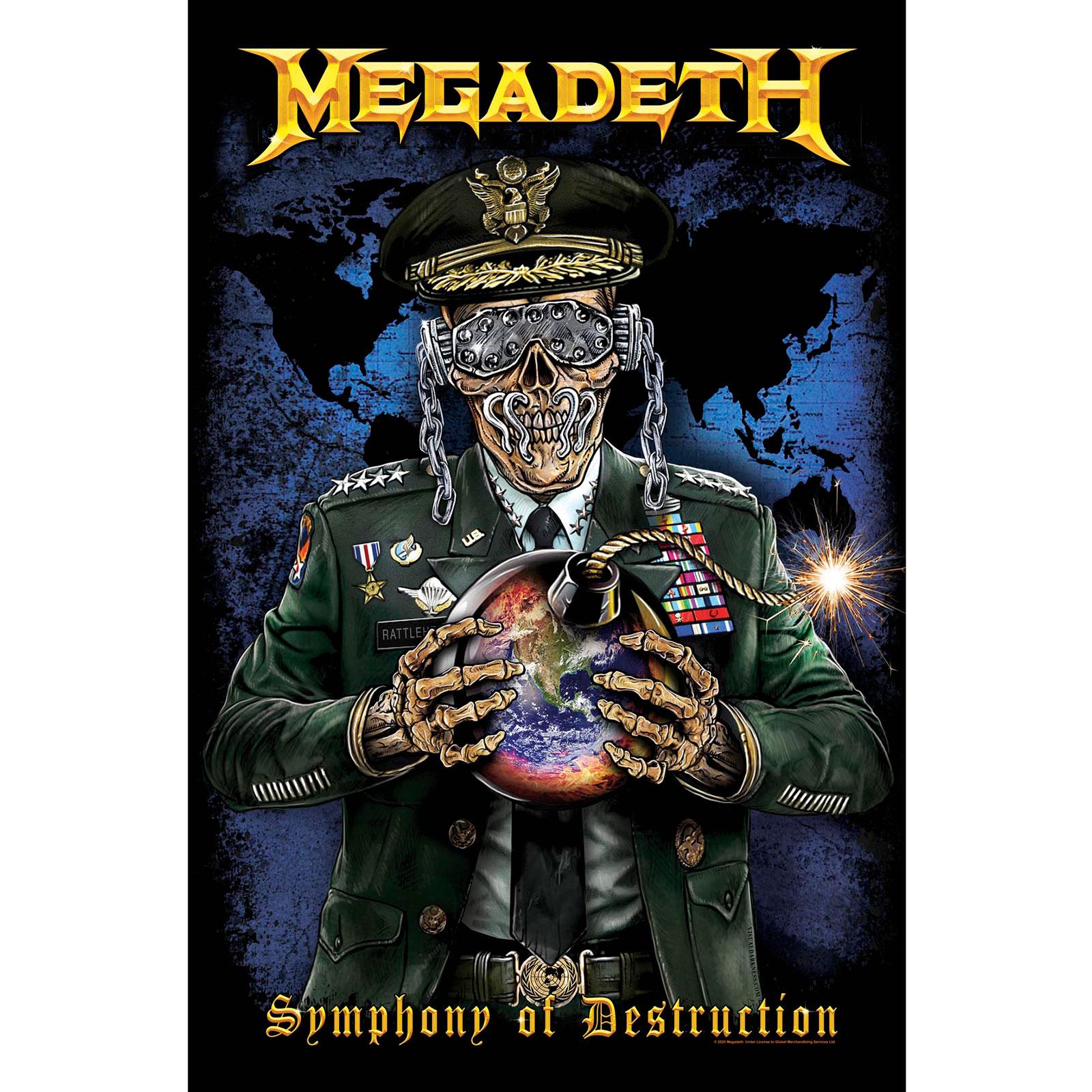 (メガデス) Megadeth オフィシャル商品 Symphony Of Destruction テキスタイルポスター 布製 ポスター 【海外通販】