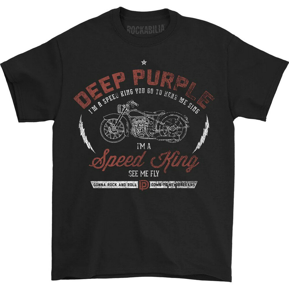 (ディープ・パープル) Deep Purple オフィシャル商品 ユニセックス Speed King Tシャツ コットン 半袖 トップス 【海外通販】