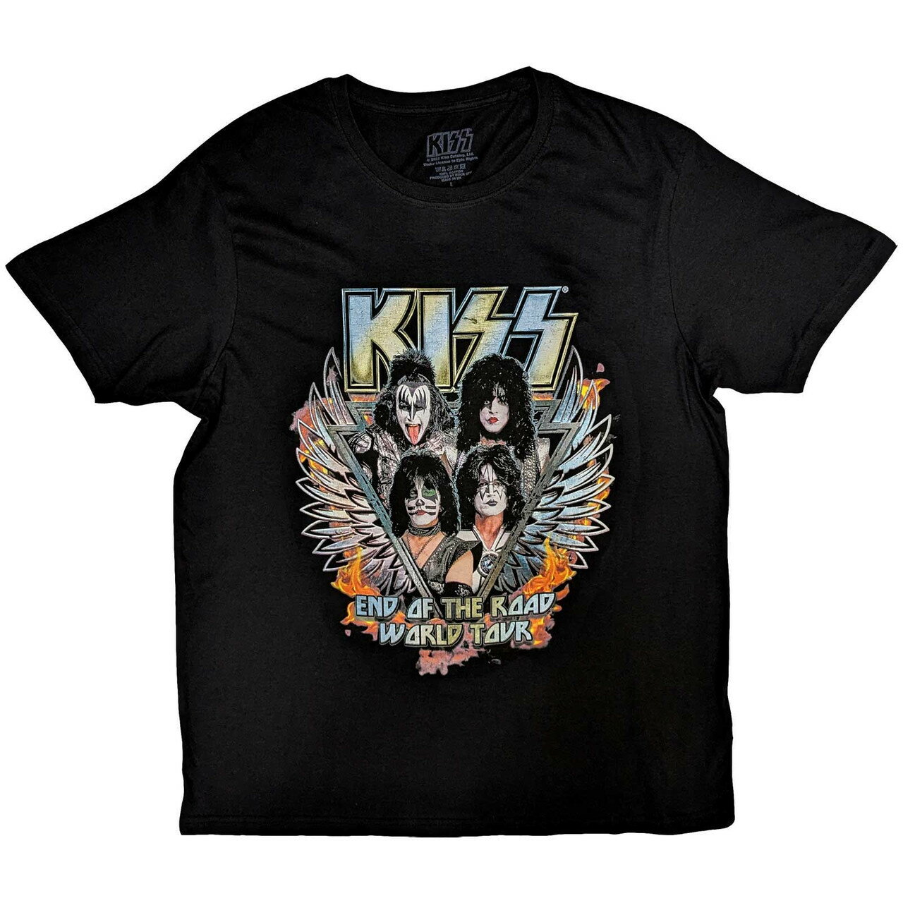 Rakuten - (キッス) Kiss オフィシャル商品 ユニセックス End Of The Road Wings Tシャツ バックプリント 半袖 トップス 【海外通販】