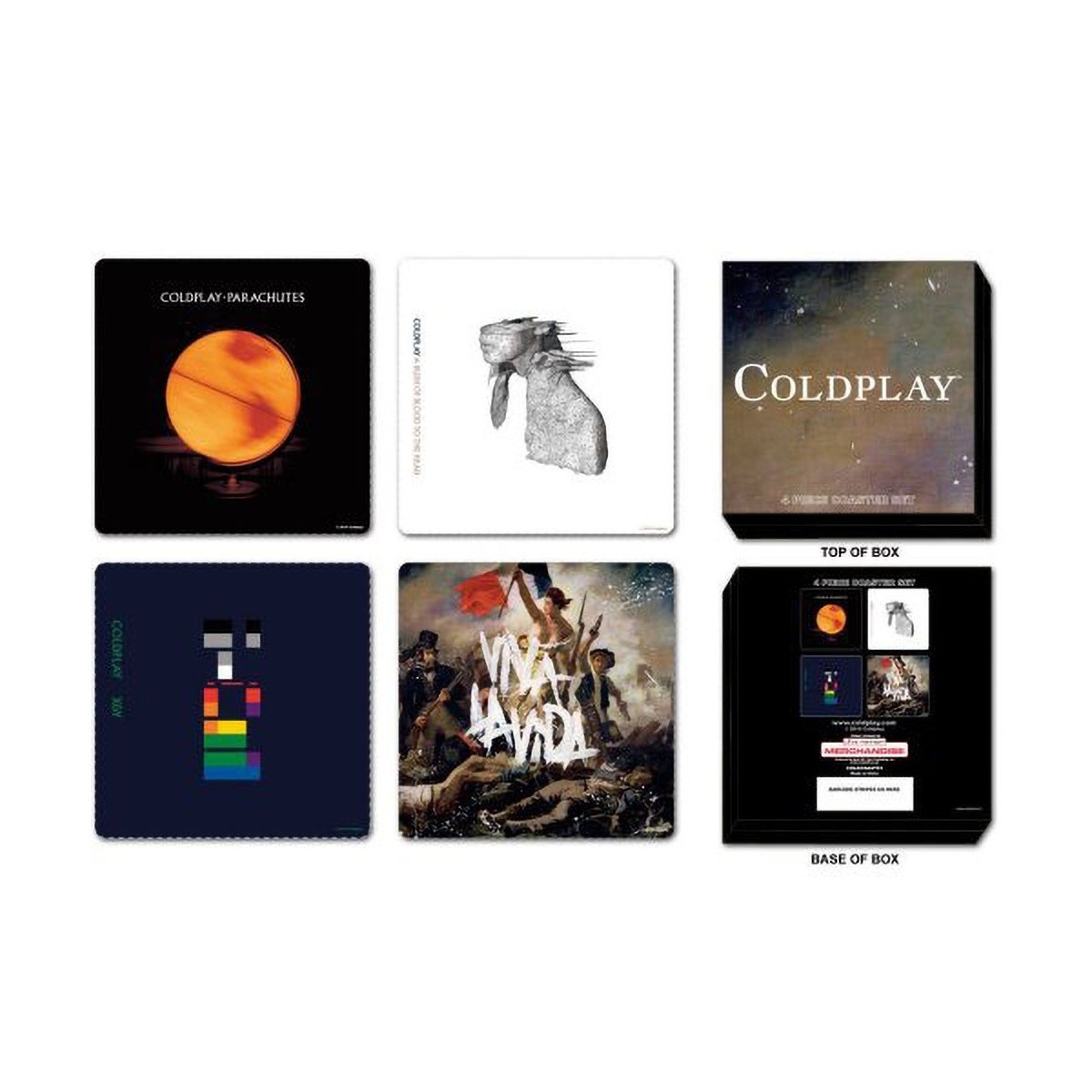 (コールドプレイ) Coldplay オフィシャル商品 アルバムカバー コースター コップ敷 セット (4枚) 【海外通販】