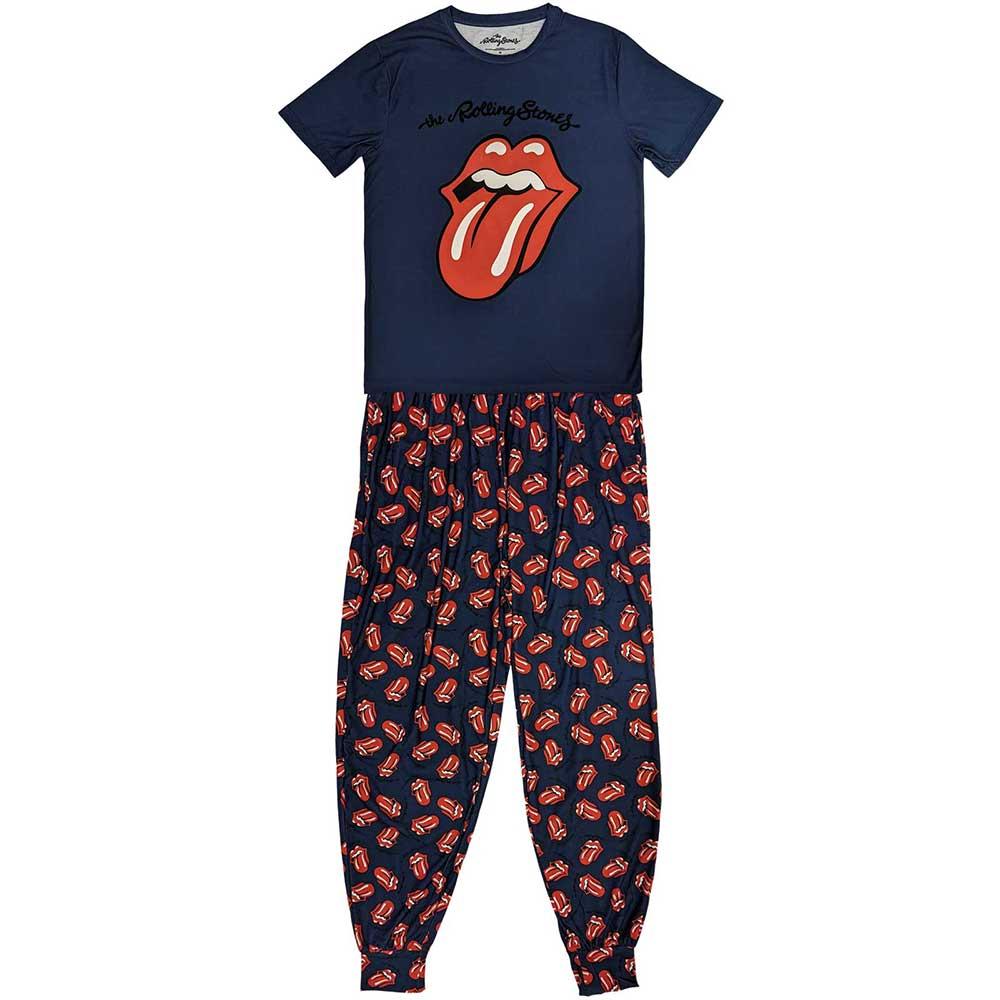 (ローリング・ストーンズ) The Rolling Stones オフィシャル商品 レディース Classic Tongue パジャマ 半袖 上下セット 【海外通販】