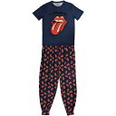 (ローリング・ストーンズ) The Rolling Stones オフィシャル商品 レディース Classic Tongue パジャマ 半袖 上下セット 【海外通販】