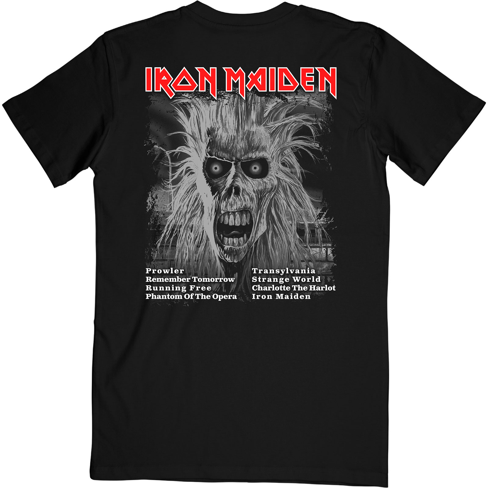 (アイアン メイデン) Iron Maiden オフィシャル商品 ユニセックス First Album トラックリスト V.3. Tシャツ バックプリント 半袖 トップス 【海外通販】