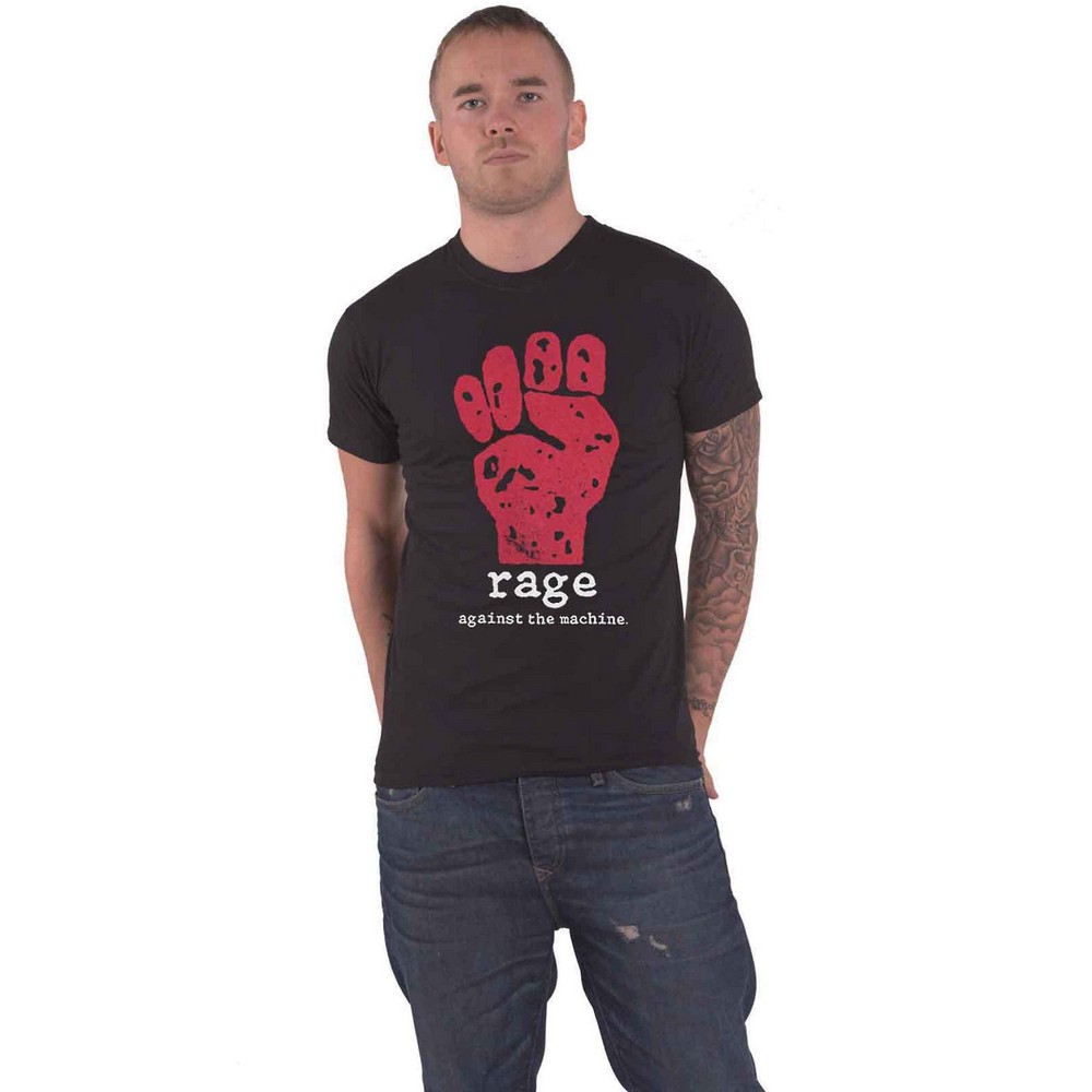 (レイジ・アゲインスト・ザ・マシーン) Rage Against the Machine オフィシャル商品 ユニセックス Red Fist Tシャツ バックプリント コットン 半袖 トップス 【海外通販】